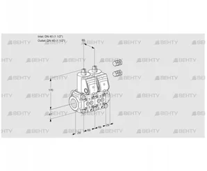 VCS2E40R/40R05NNYR3/PPPP/PPPP (88103000) Сдвоенный газовый клапан Kromschroder