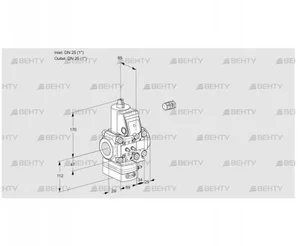 VAH2E25R/25R05HEVQR/MM/PP (88100877) Клапан с регулятором расхода Kromschroder