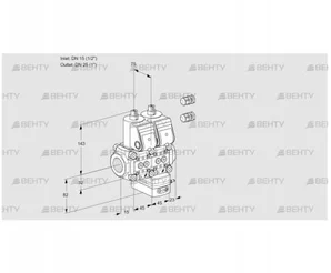 VCH1E15R/25R05NHEWR3/PPPP/PPPP (88101421) Клапан с регулятором расхода Kromschroder