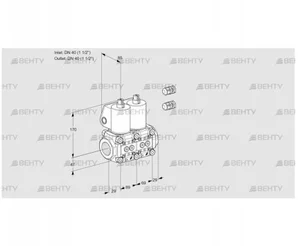 VCS2E40R/40R05NNWL3/PPPP/PPPP (88107587) Сдвоенный газовый клапан Kromschroder