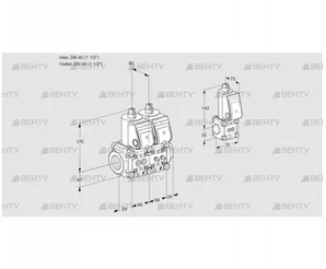 VCS2E40R/40R05NNWR/PPMM/PPBS (88102874) Сдвоенный газовый клапан Kromschroder