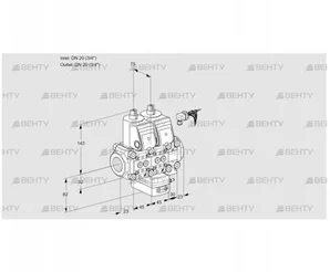 VCH1E20R/20R05NHEVWR/PPPP/PPPP (88100803) Клапан с регулятором расхода Kromschroder