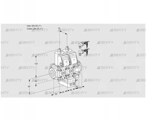 VCH1E25R/25R05NHEVQR6/PPPP/PPPP (88106861) Клапан с регулятором расхода Kromschroder