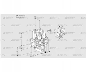 VCH1E25R/25R05NHEVWR/PPPP/PPBY (88103333) Клапан с регулятором расхода Kromschroder