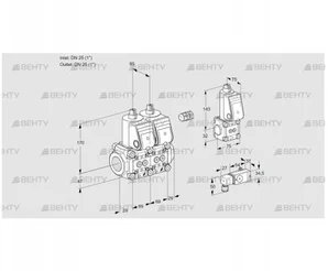 VCS2E25R/25R05NNWR/2-PP/PPBS (88106879) Сдвоенный газовый клапан Kromschroder