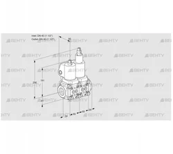 VCS2T40N/40N05NLWSL/PPPP/PPPP (88102270) Сдвоенный газовый клапан Kromschroder