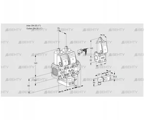 VCH1E25R/25R05FNHEVWR/2-MM/BSPP (88100001) Клапан с регулятором расхода Kromschroder