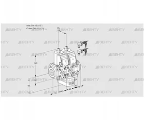 VCH1E15R/15R05NHEVWR6/PPPP/PPPP (88100190) Клапан с регулятором расхода Kromschroder