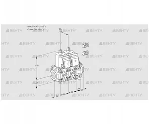 VCS2E40R/25R05NNVWR3/PPPP/PPPP (88101740) Сдвоенный газовый клапан Kromschroder