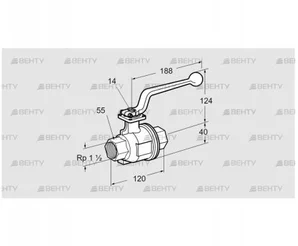 AKT 40R160S (03152355) Запорный кран Kromschroder