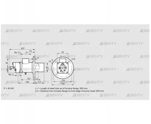 BIO 50HB-900/835-(37)D (84015590) Газовая горелка Kromschroder