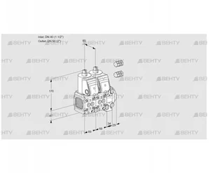 VCS2E40R/50R05FNNVWR3/PPPP/PPPP (88101901) Сдвоенный газовый клапан Kromschroder