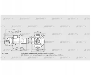 BIO 50RB-1700/1635-(39)D (84199277) Газовая горелка Kromschroder