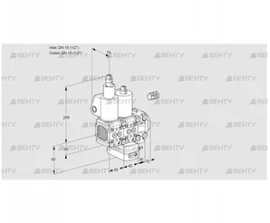 VCH1E15R/15R05FLHEVWL/PPPP/MMMM (88107088) Клапан с регулятором расхода Kromschroder