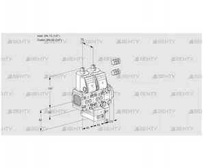 VCH1E15R/20R05FNHEVWR3/PPPP/PPPP (88102503) Клапан с регулятором расхода Kromschroder