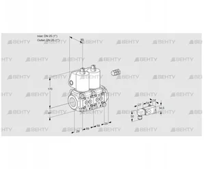 VCS2E25R/25R05NNWL/4-PP/3-PP (88105438) Сдвоенный газовый клапан Kromschroder