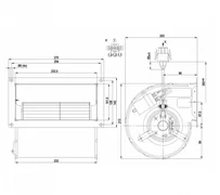 Центробежный вентилятор ebmpapst D2E133DM52D4 (255/0,26 кВт) 2000 об/мин