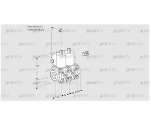 VCS2E50R/50R05NNWL/PPPP/PPPP (88106006) Сдвоенный газовый клапан Kromschroder