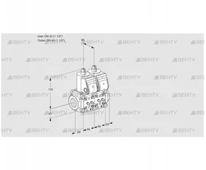 VCS2T40N/40N05NNQR/MMMM/MMMM (88100746) Сдвоенный газовый клапан Kromschroder