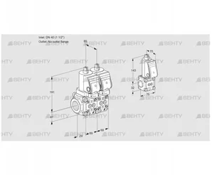 VCS2T40N/--05NNQSR/PPPP/PPZS (88102685) Сдвоенный газовый клапан Kromschroder