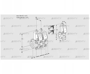 VCS2E40R/40R05NNQR6/PPPP/PPBS (88101077) Сдвоенный газовый клапан Kromschroder